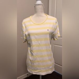 Tommy Hilfiger Short Sleeve T-shirt XXL - Pale Yellow and White Striped